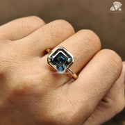 Asscher Cut Moissanite Ring
