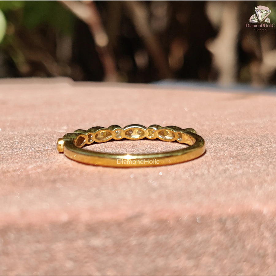 delicate moissanite band | gold moissanite ring | gold promise ring
