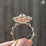 Design Ring, Stunning Designer Jewelry, Romantic Proposal Gift, Elegant Bridal Jewelry, Affordable Luxury Jewelry, Sustainable Gemstone Ring, Ethical Moissanite Jewelry, Gorgeous Halo Diamond Ring,