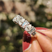 Modern Bridal Band | Elegant Cut Mix | Moissanite Love

