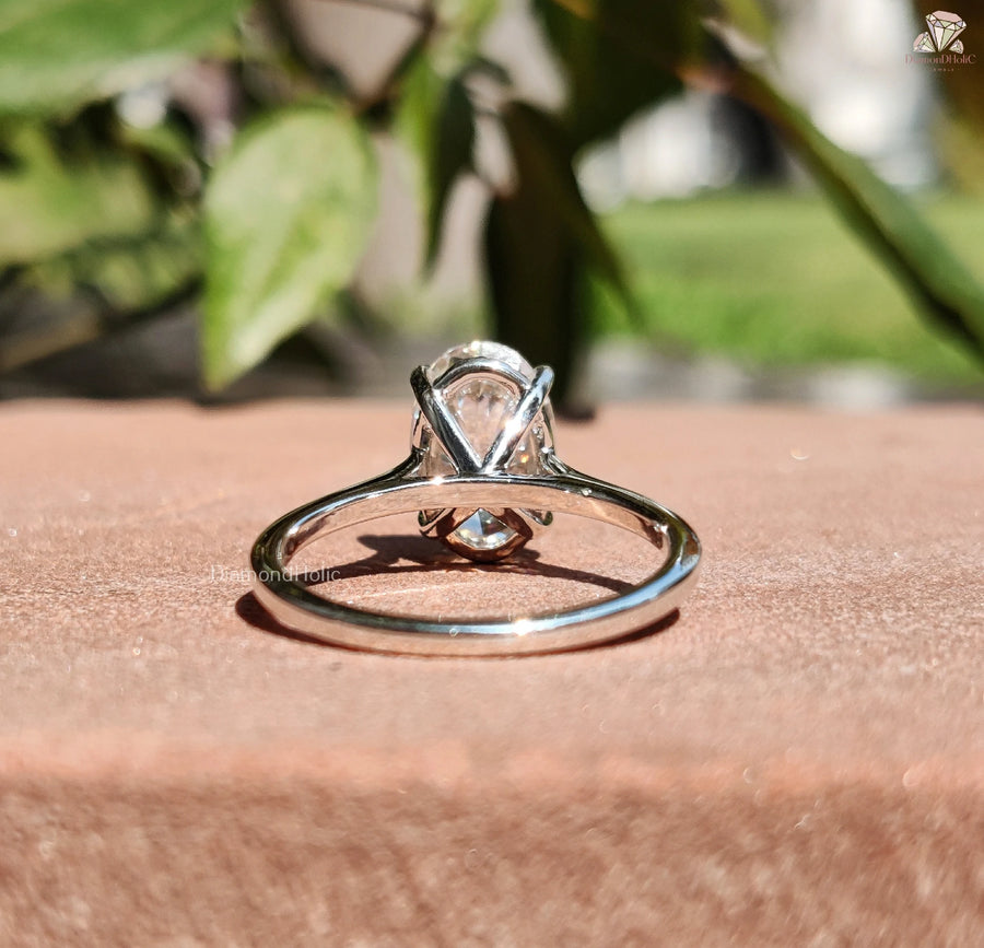 Oval Solitaire Sparkle | Moissanite Love Ring | Classic Gift

