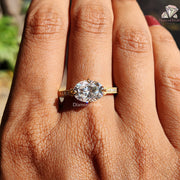 Sparkle with Style | Oval Pavé Ring | Moissanite Engagement Band

