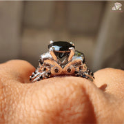 Bridal with Edge | Moissanite Glam | Round Black Spark

