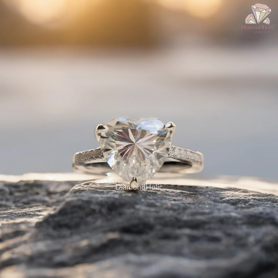 Moissanite Pave Engagement Ring