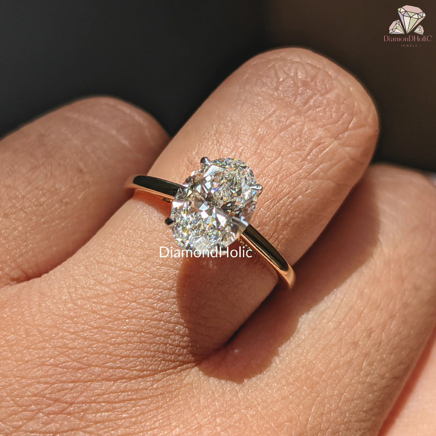 custom lab diamond ring | dainty engagement ring | handcrafted lab ring
