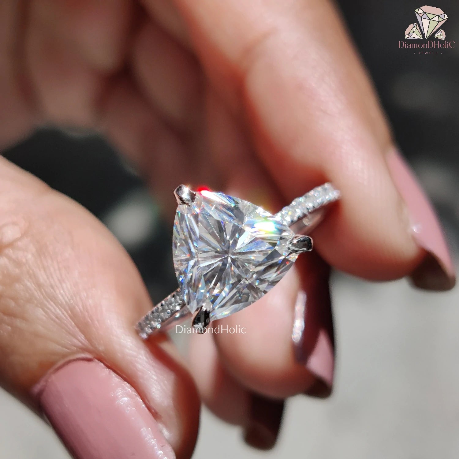 Trillion Cut Moissanite Ring
