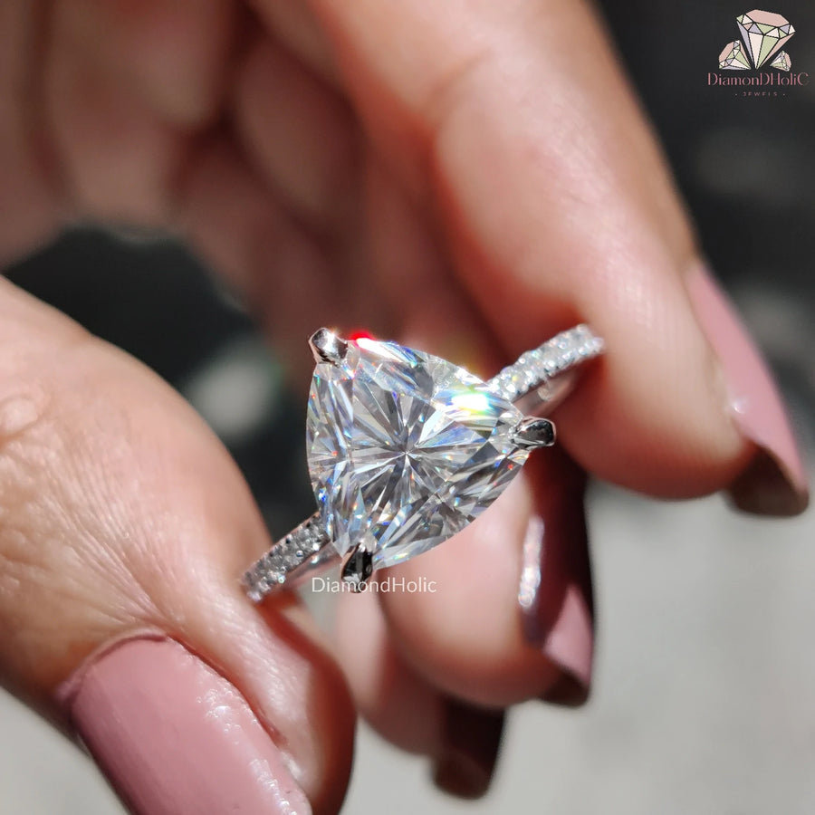 Trillion Cut Moissanite Ring
