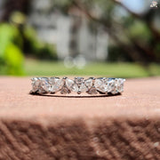 Moissanite Marquise Ring Band | Elegant Wedding Band for Love | Half Eternity Design

