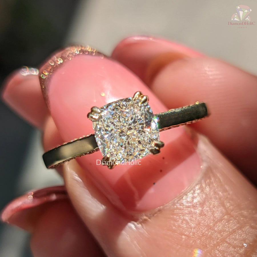 cushion cut diamond ring | cushion diamond