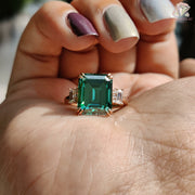Green Emerald Color Moissanite Diamond Ring - Classic and Styles Royal Engagement Ring