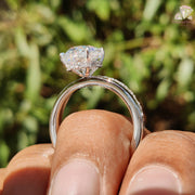 Hidden Halo Design | Oval Cut Brilliance | Moissanite Ring Set

