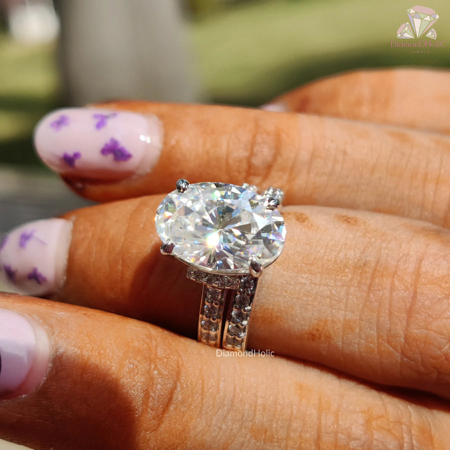 affordable bridal ring | ethical engagement ring | white gold moissanite
