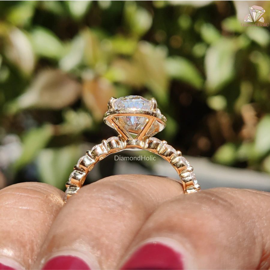 vintage style engagement ring | halo pear engagement ring | sparkly bridal ring

