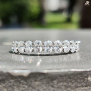 Half Eternity Moissanite Ring | Classic Oval Band | Wedding Ring Design

