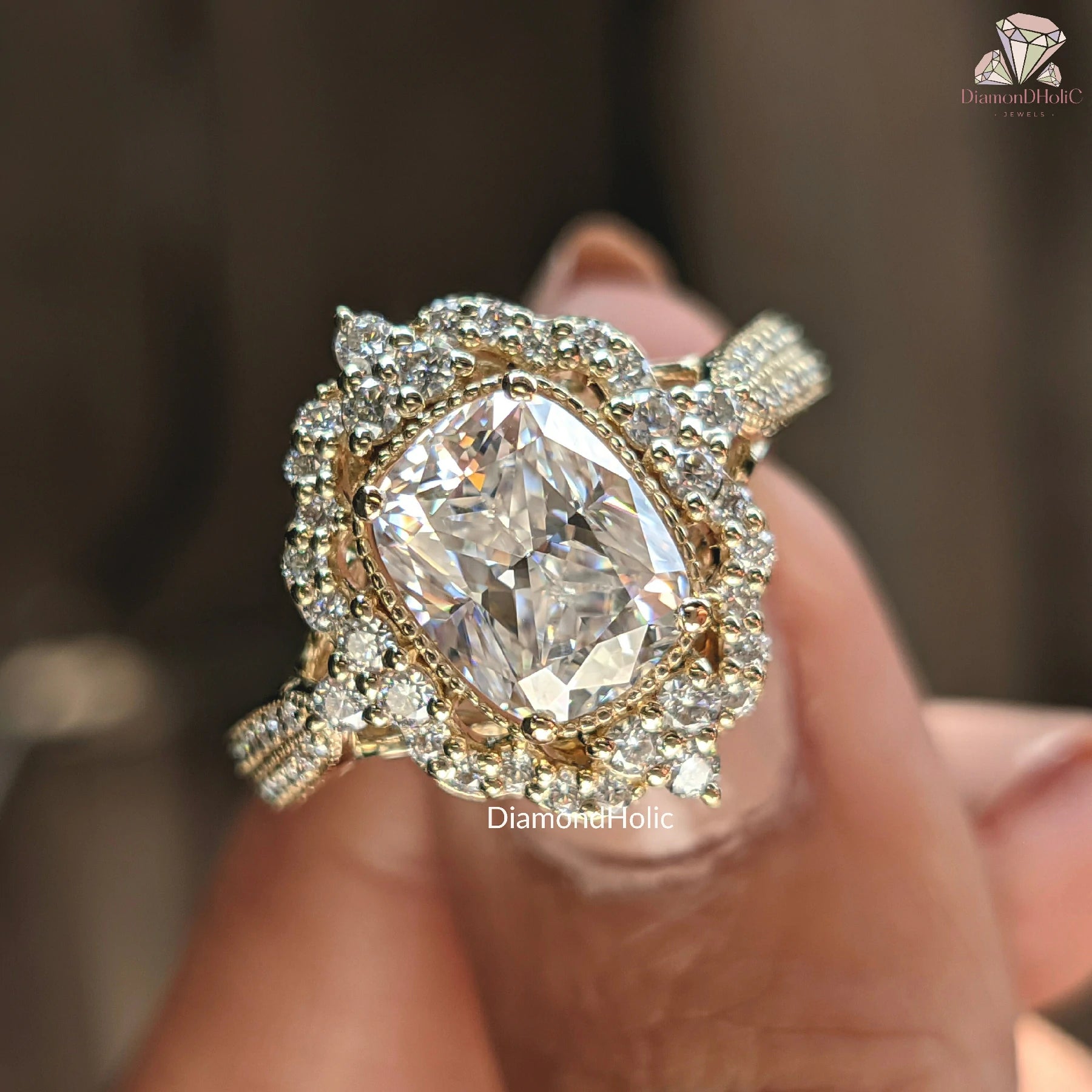 lab-grown diamond jewelry | bridal ring set | heirloom diamond ring
