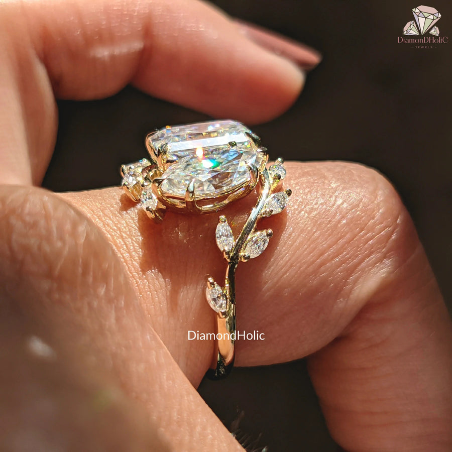 marquise accent ring | radiant gold ring design | engagement ring floral
