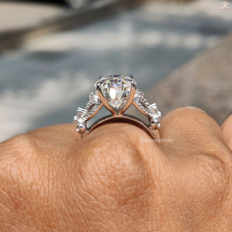 Romantic Moissanite Ring | Butterfly Symbol Gift | Diamond Sparkle Band

