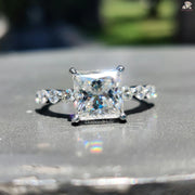 Elegant Moissanite Love Ring | Princess Cut Engagement | Promise Jewelry

