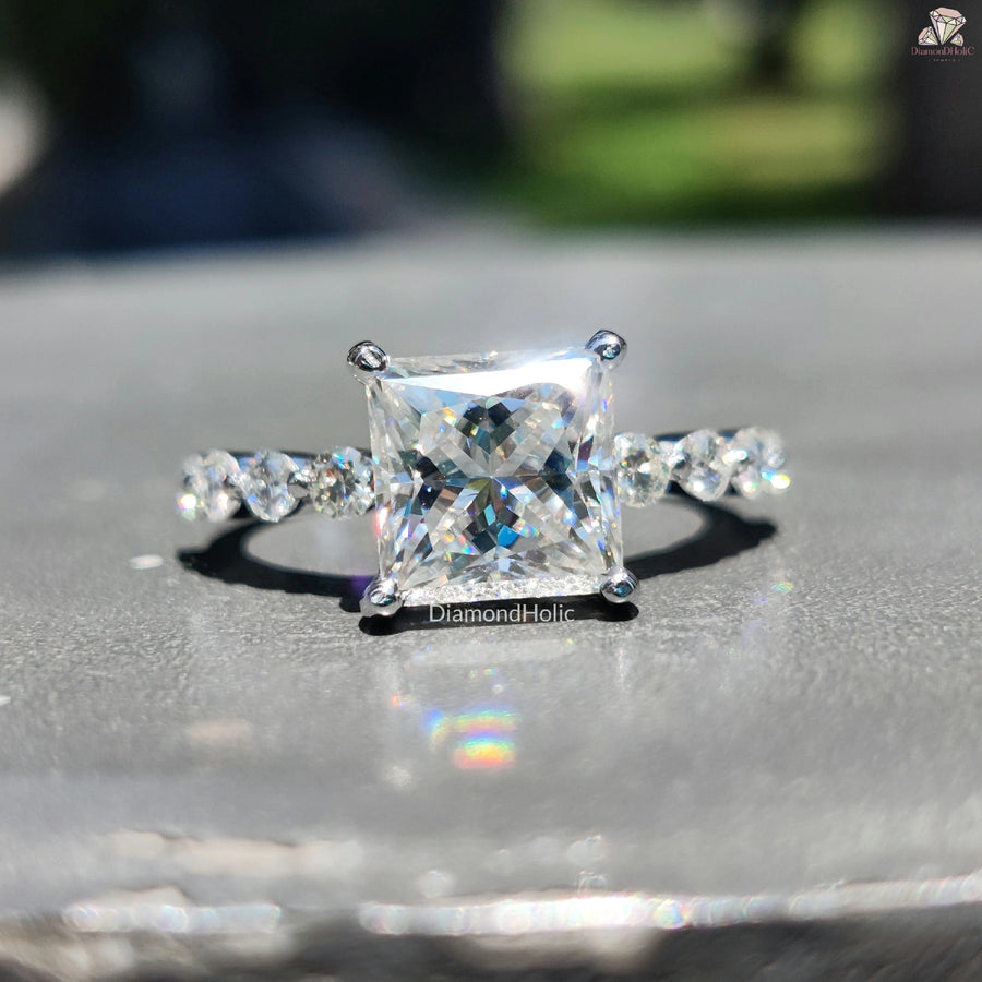 Elegant Moissanite Love Ring | Princess Cut Engagement | Promise Jewelry

