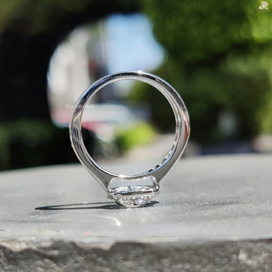 Modern Diamond Engagement | Pave Style Wedding Band | For Elegant Bride

