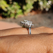 halo style moissanite ring | luxury bridal ring | round cut diamond ring
