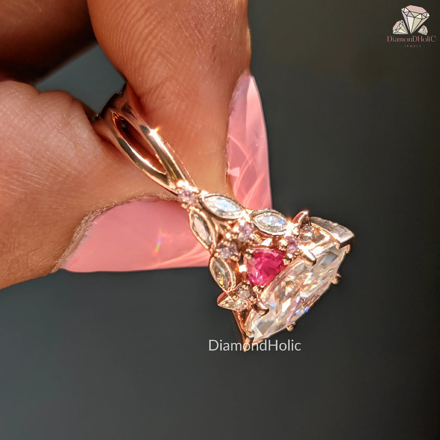 Unique floral engagement ring