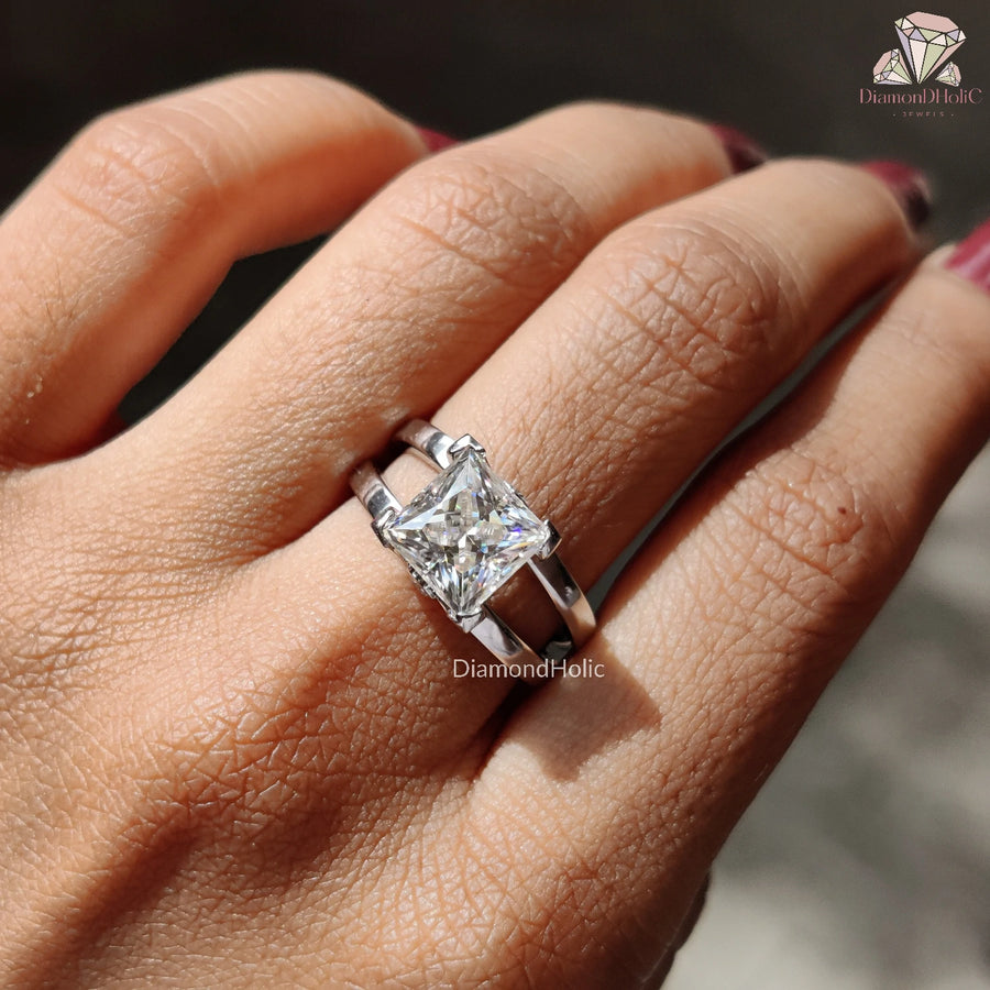 Princess Cut Moissanite Ring
