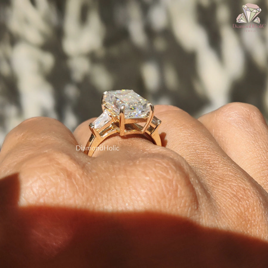Emerald Cut Moissanite Ring
