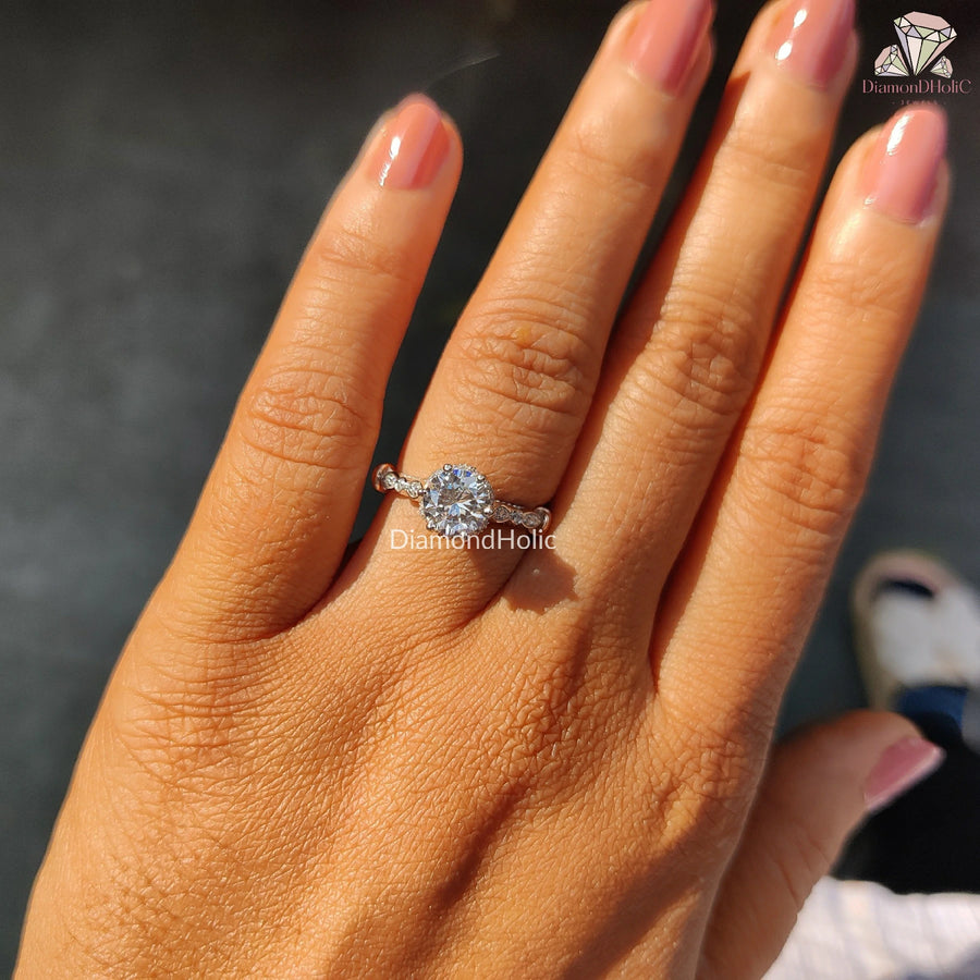  Unique Vintage Proposal Ring | Timeless Diamond Promise Band | Stunning Round Cut Anniversary Gift 