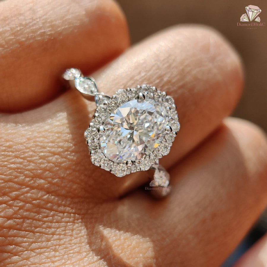 gold rings for women​ | white gold engagement ring | solid gold ring | white gold