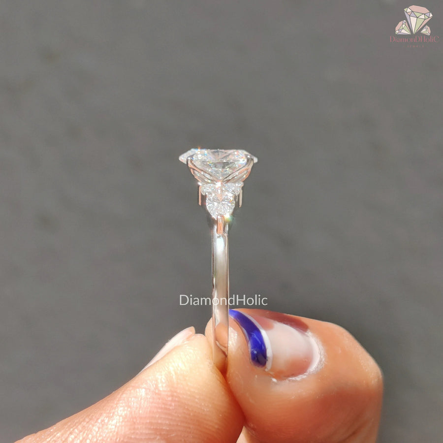 sparkly diamond ring | wedding ring set | lab diamond solitaire
