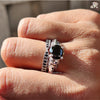 Black Moissanite Fire | Full Eternity Glow | Bridal Set Love


