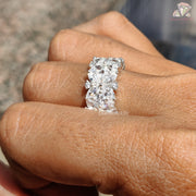 Stylish Bridal Jewelry for Women | Dainty Moissanite Wedding Ring | Timeless Princess Cut Bridal Band 
