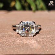 sparkly engagement ring | luxury moissanite ring | white metal jewelry
