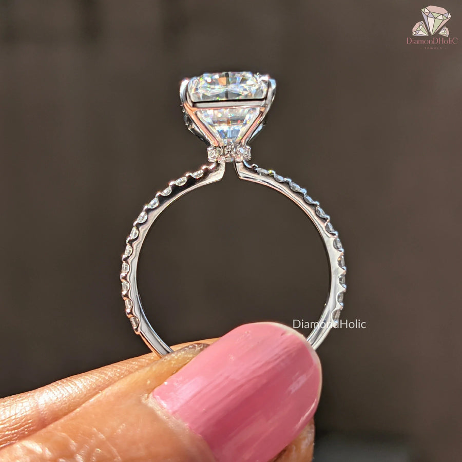 Moissanite Diamond Anniversary Gift | Timeless Diamond Ring for Her | Stunning Radiant Cut Jewelry
