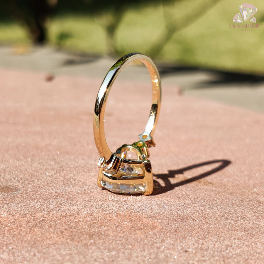 valentine proposal ring | moissanite heart center ring | bridal gold jewelry
