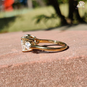 moissanite engagement ring | heart shape moissanite | pear diamond look ring
