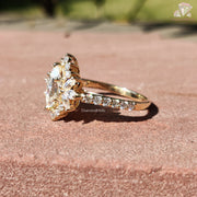 oval marquise engagement | fine gold moissanite ring | bridal set moissanite

