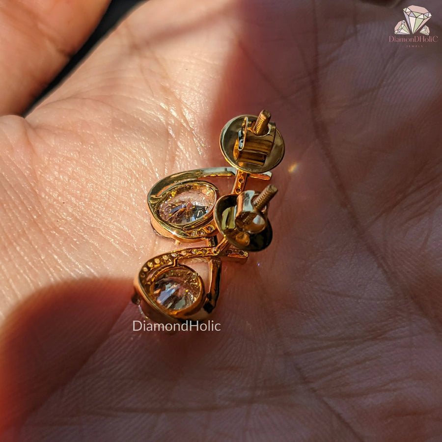 Oval lab diamond | moissanite alternative studs | diamond halo studs

