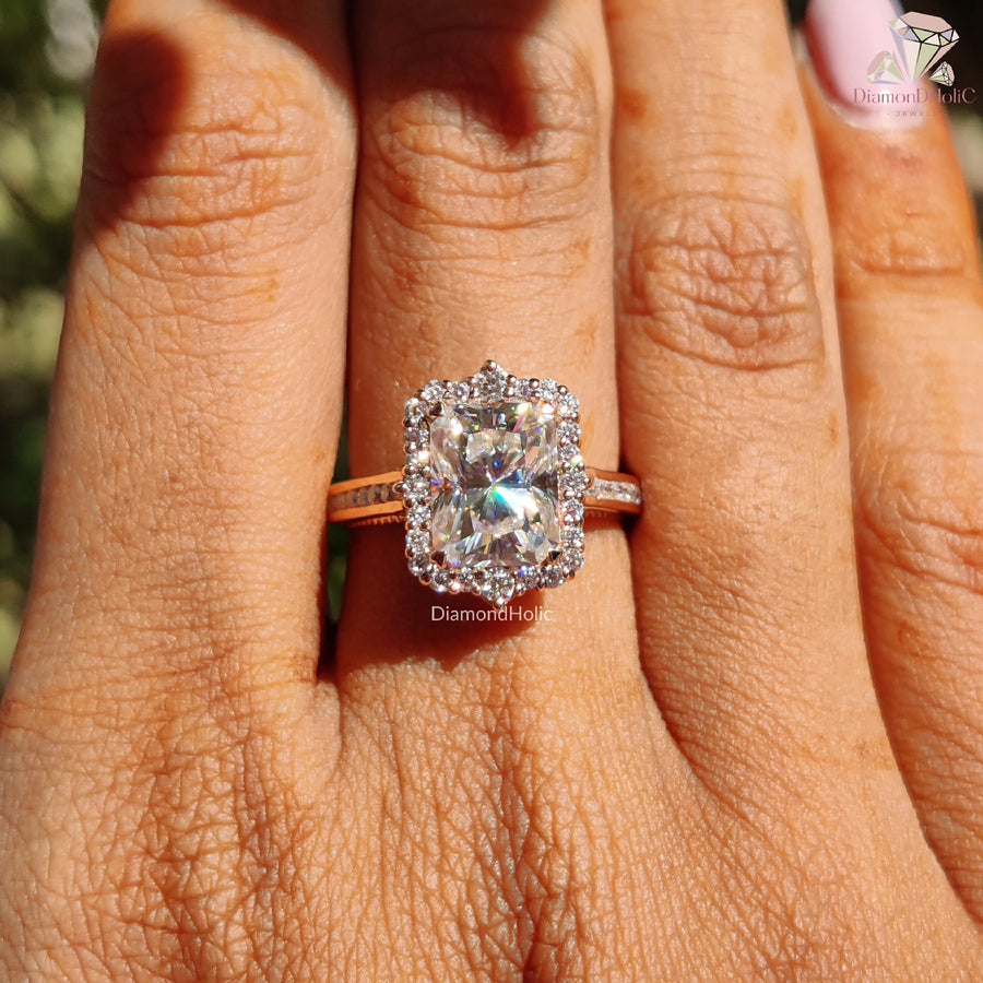 handmade moissanite ring | bridal moissanite ring | ethical diamond ring

