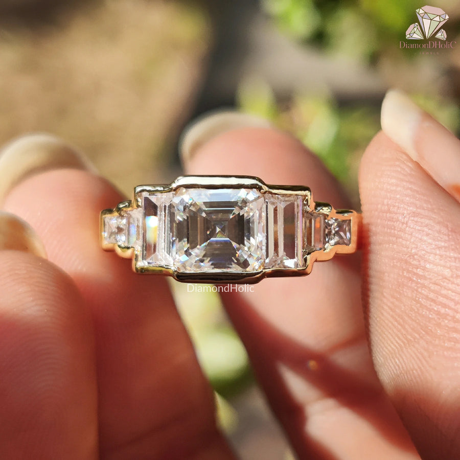 Brilliant Asscher Ring | Moissanite Glam | Elegant Proposal

