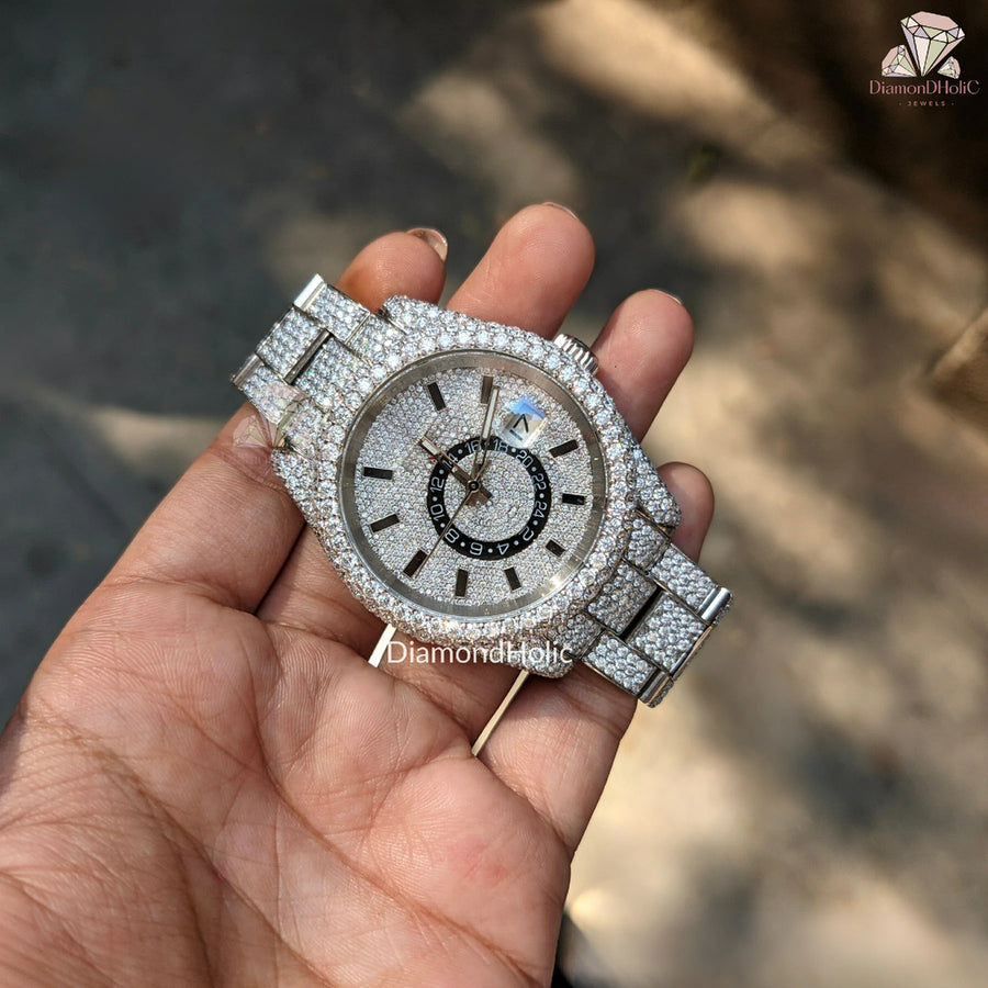 Moissanite Hour Mark Men’s Watch
