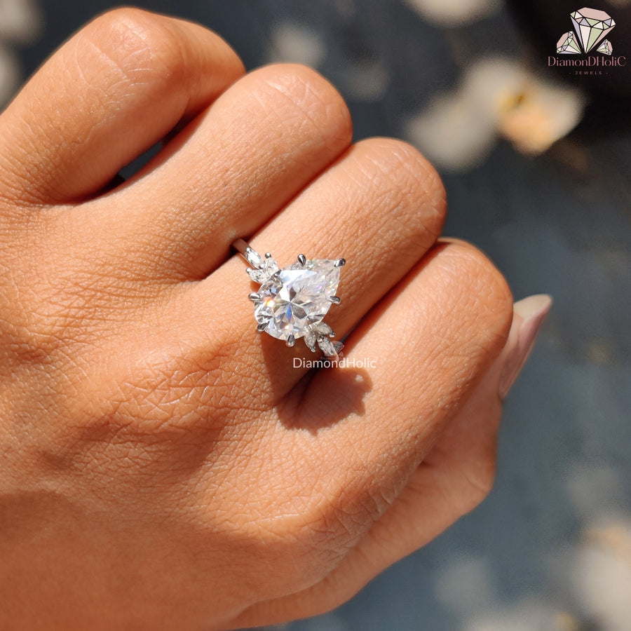 Pear Cut Moissanite Engagement Ring
