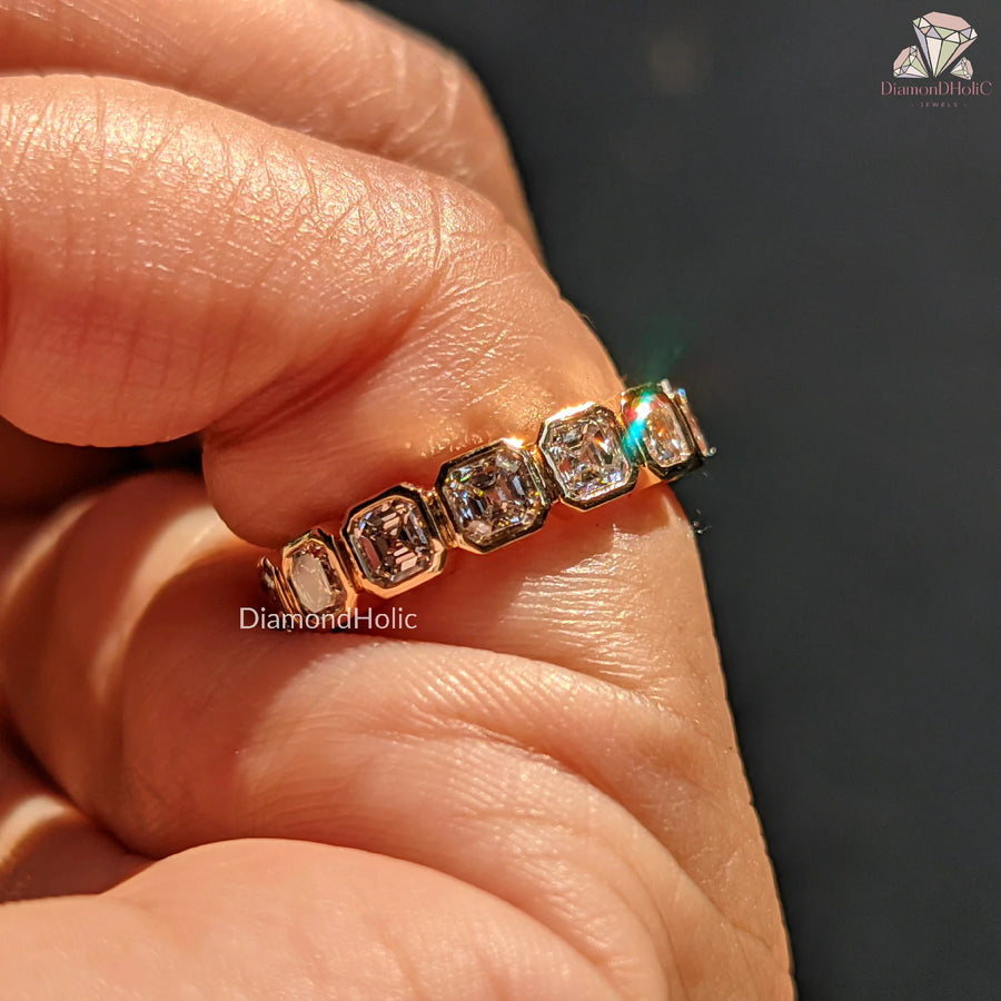 Moissanite eternity band