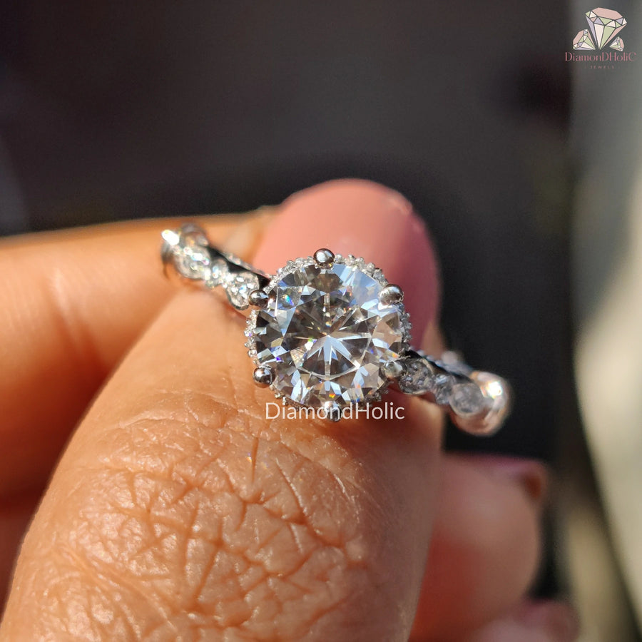 Elegant Moissanite Proposal Band | Vintage Round Cut Jewelry Gift | Beautiful Moissanite Diamond Band
