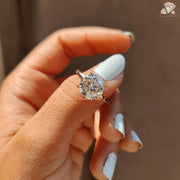 lab grown diamond ring | moissanite proposal ring | rose gold moissanite
