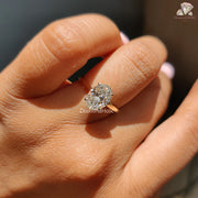 diamond ring for her | diamond ring for women | green stone accent ring

