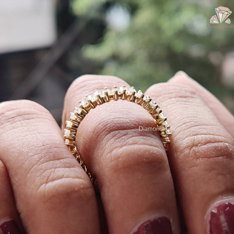 Elegant Moissanite Jewelry | Baguette Band for Women | Wedding Ring Gift

