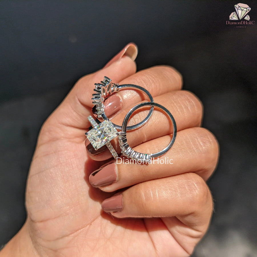 sparkling lab diamonds | marquise halo ring | round accent diamonds
