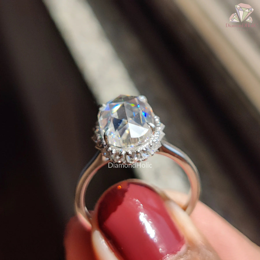 Moissanite Halo Engagement Ring